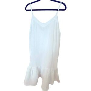 Italian Linen LG Dress white Bella Umbra Spaghetti Straps Bride bachelorette LWD